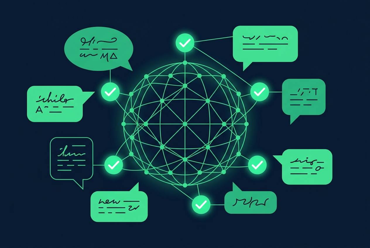 Multilingual output evaluation for a global consumer AI — illustration